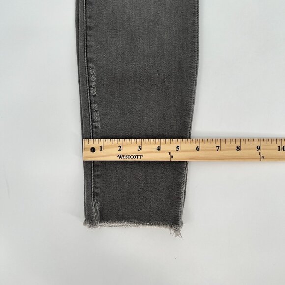 Mother Womens Looker Ankle Fray Skinny Jean Size 26 Gray Denim Distressed USA - Picture 16 of 16